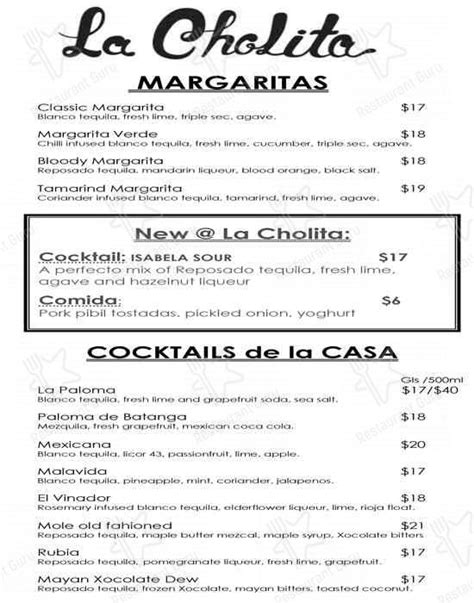 la cholita barcelona|la cholita menu northbridge.